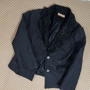 Girls Black denim jacket